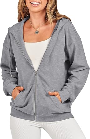 Oversized Zip Up Hoodies for Women - Trendy Y2K Style Jacket