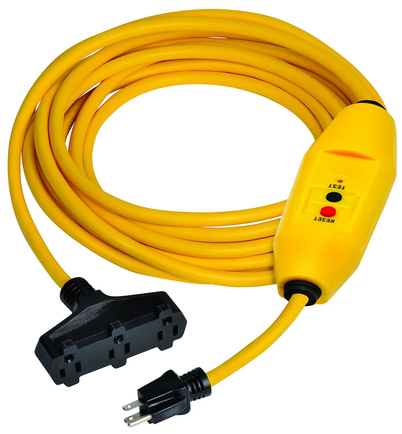 Tower Manufacturing Auto-Reset 15 AMP GFCI Cord 25 Feet Yellow