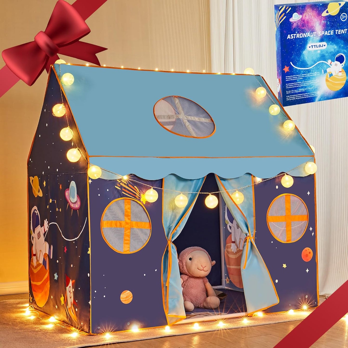 Space Style Play Tent with Lights for Kids