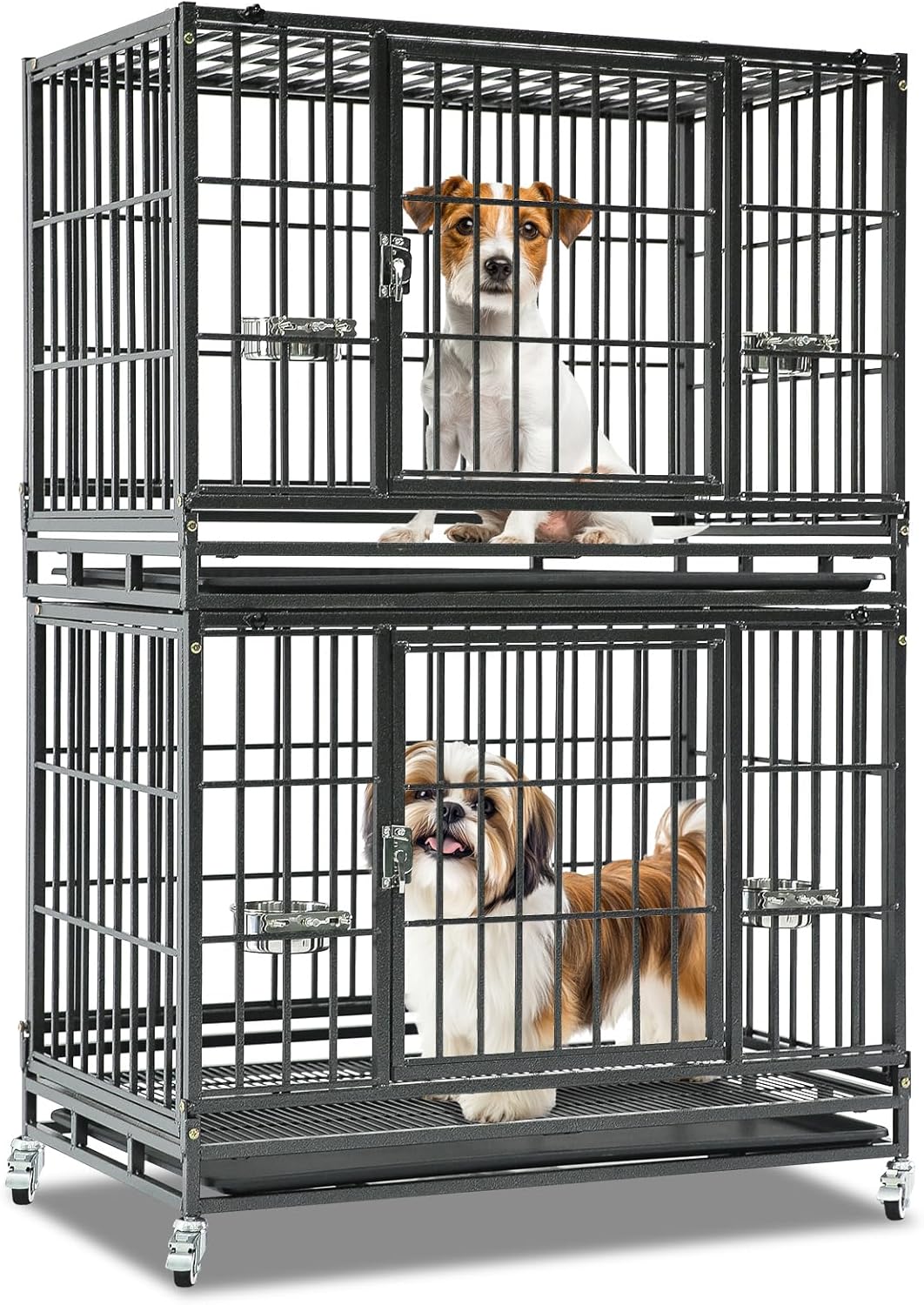 Indestructible 37 Inch Heavy Duty Dog Crate for Medium Dogs