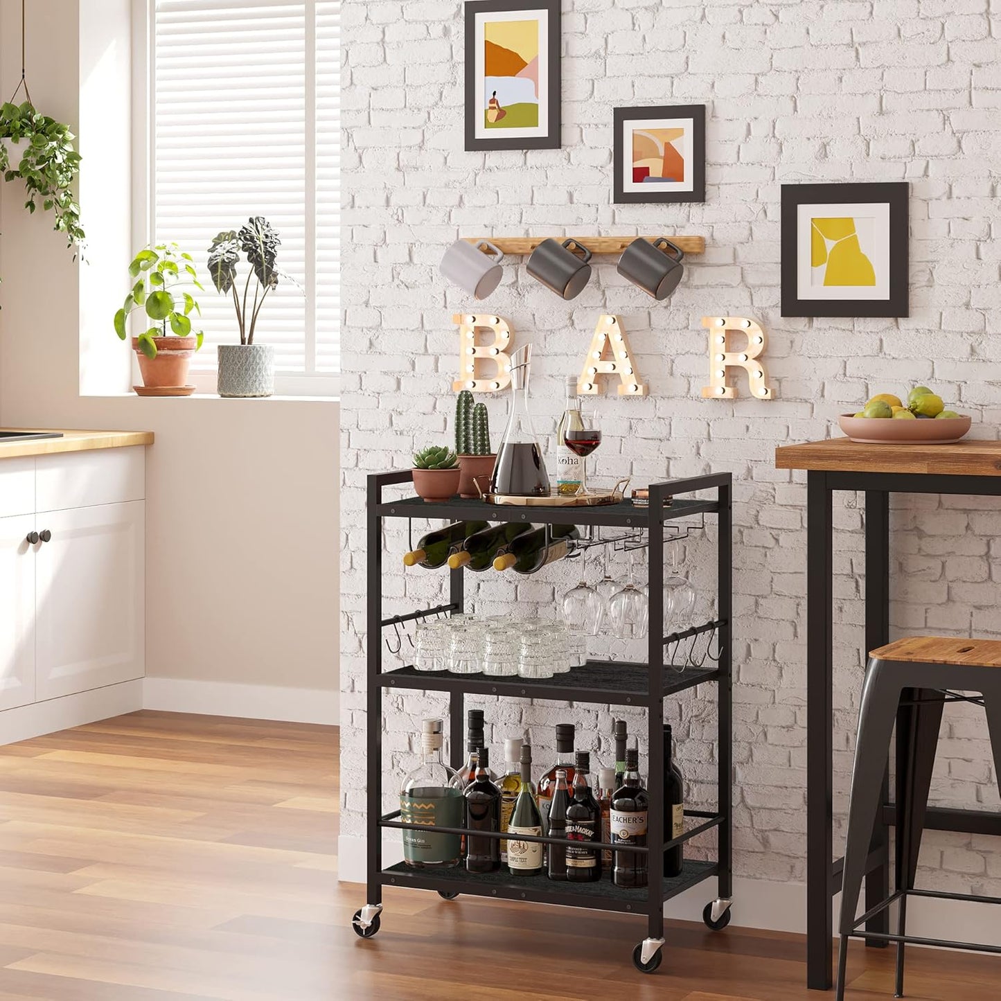 TUTOTAK Bar Cart - Multifunctional Serving Cart for Home Use