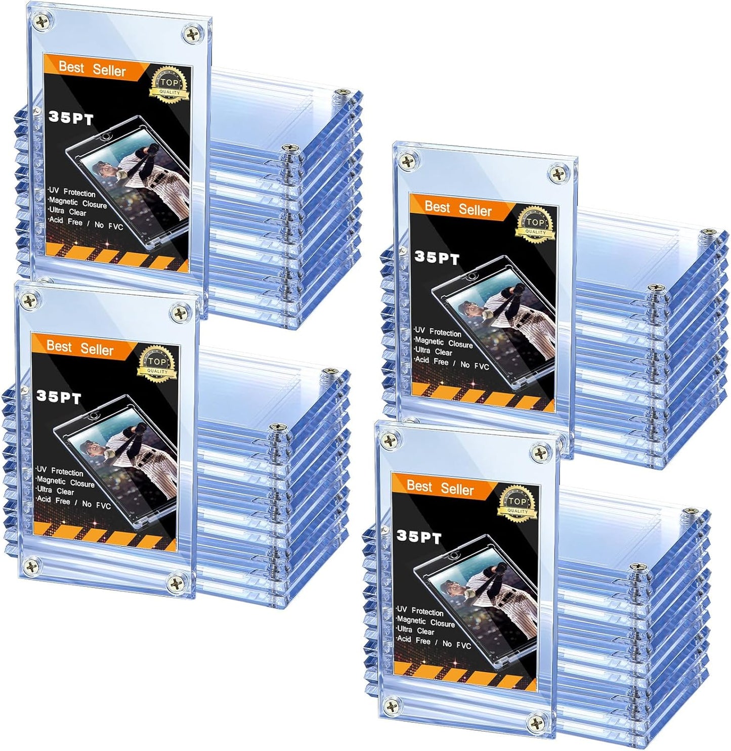 35 Pieces Acrylic Card Holder Set for Trading Cards Storage
