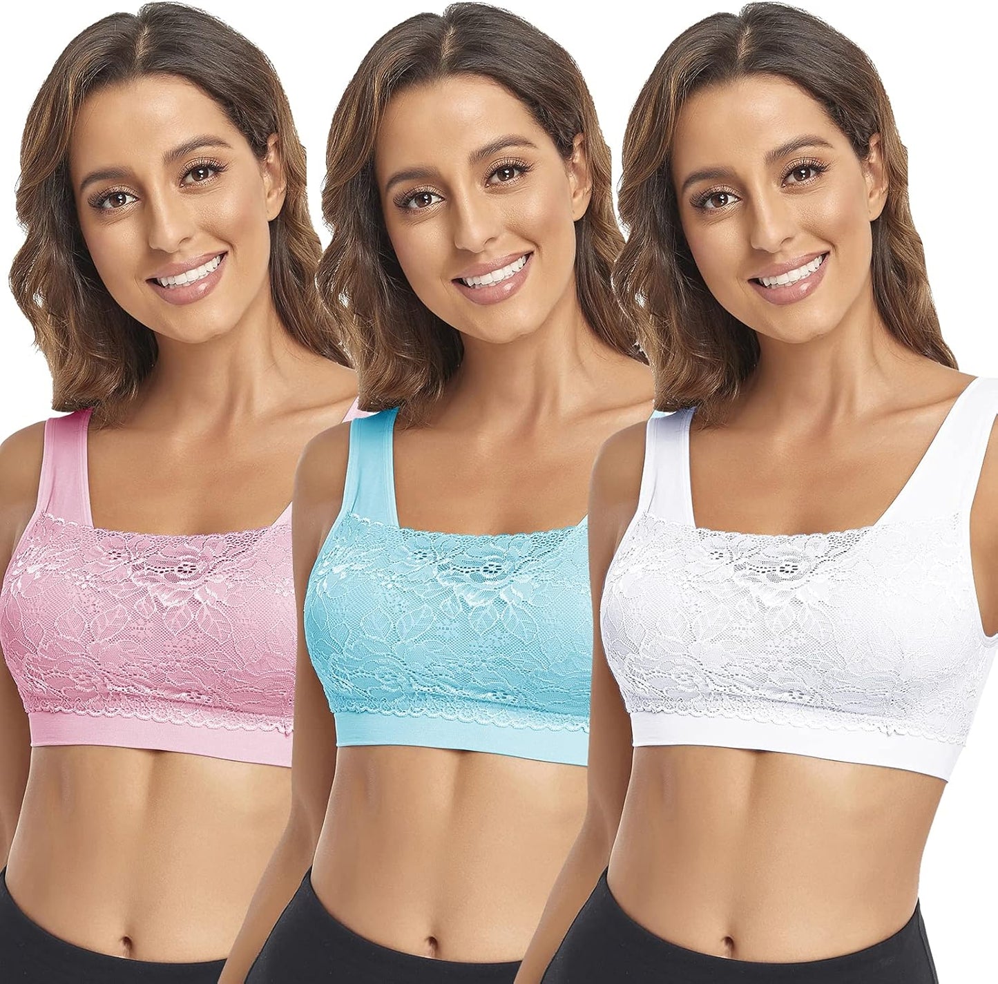 Litthing Lace Bralettes for Women - Comfort Yoga Cami Bras