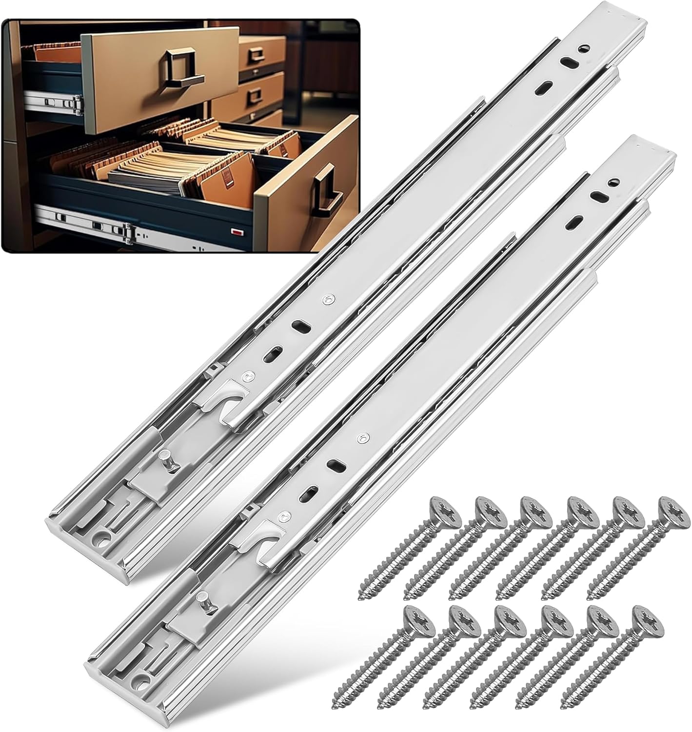 16 Inch Soft Close Drawer Slides for Heavy Duty Cabinet Use