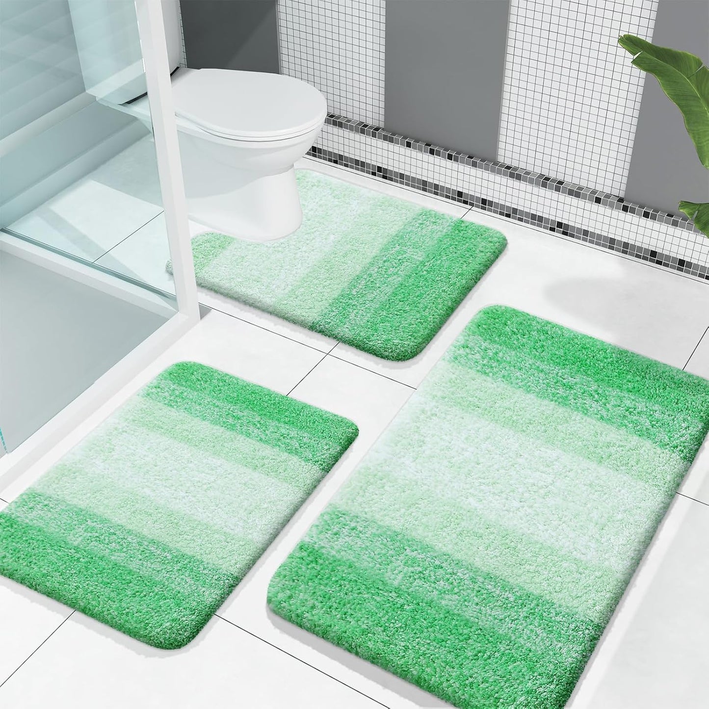 OLANLY Bathroom Rugs Sets 3 Piece for Soft Absorbent Comfort