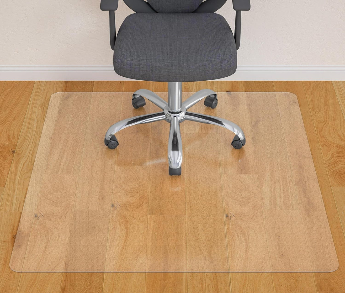 Easy Glide 48x48 Clear Office Chair Mat for Hardwood Floors - HOMEK
