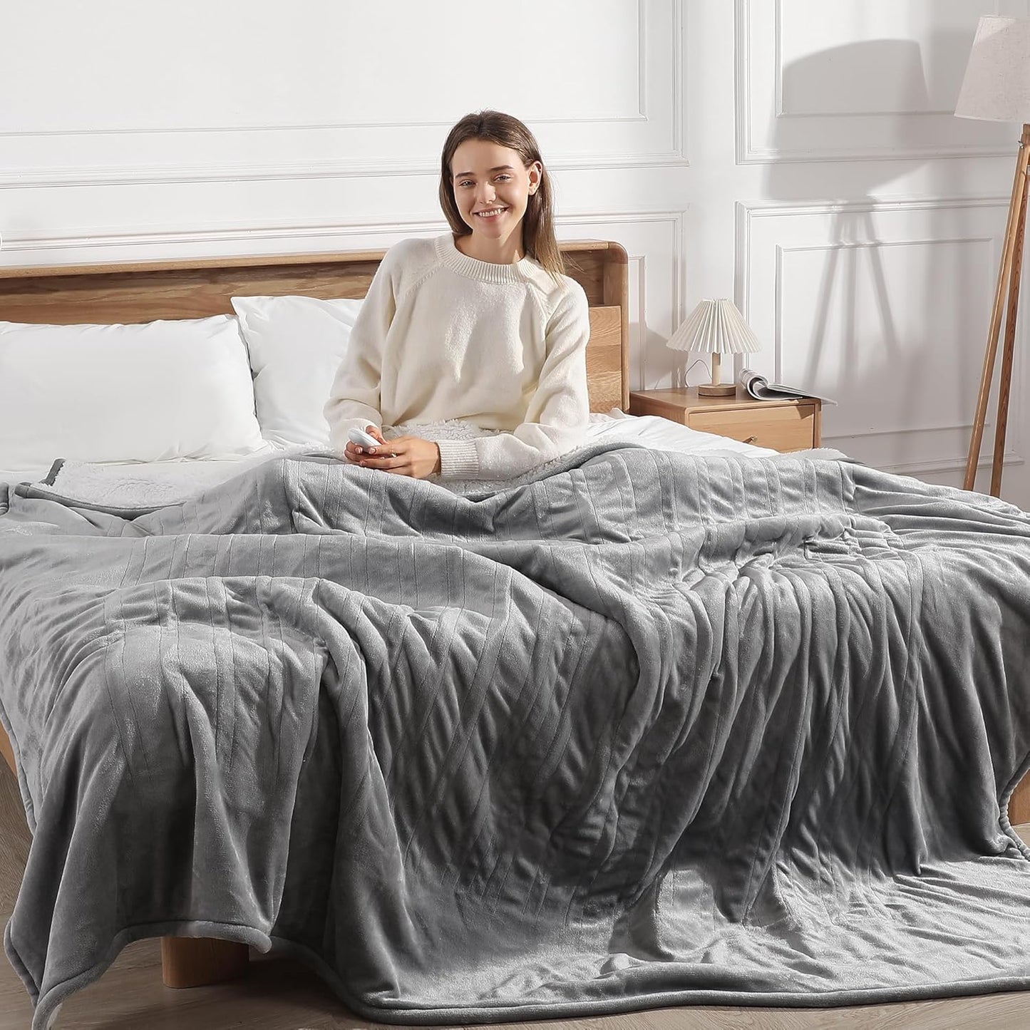 Heated Blanket Queen Size with Dual Controllers for Comfort