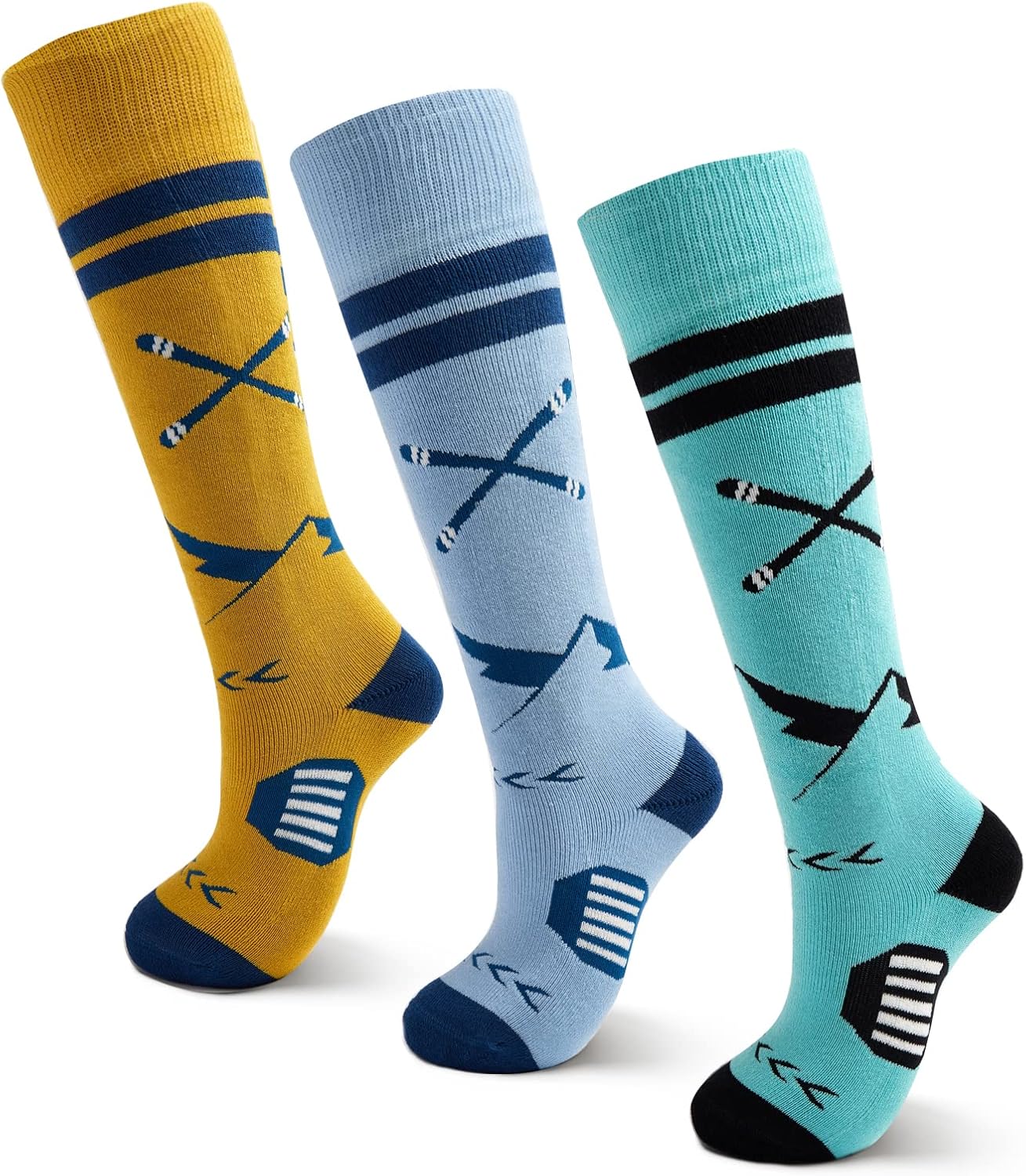 Lollisy Kids Winter Ski Socks 3 Pack - Warm & Thermal