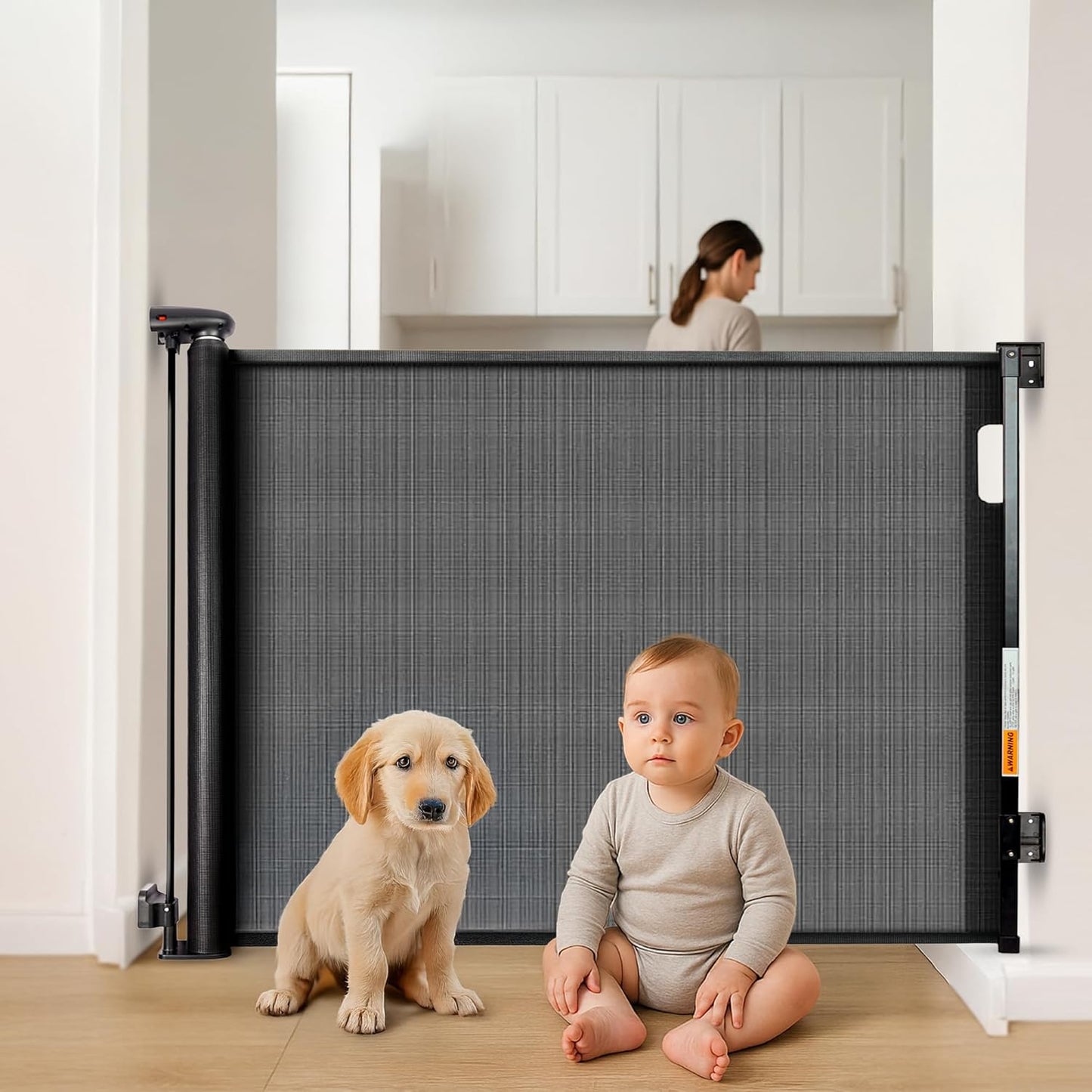 Retractable Baby Gates for Stairs and Doorways - 33in Tall