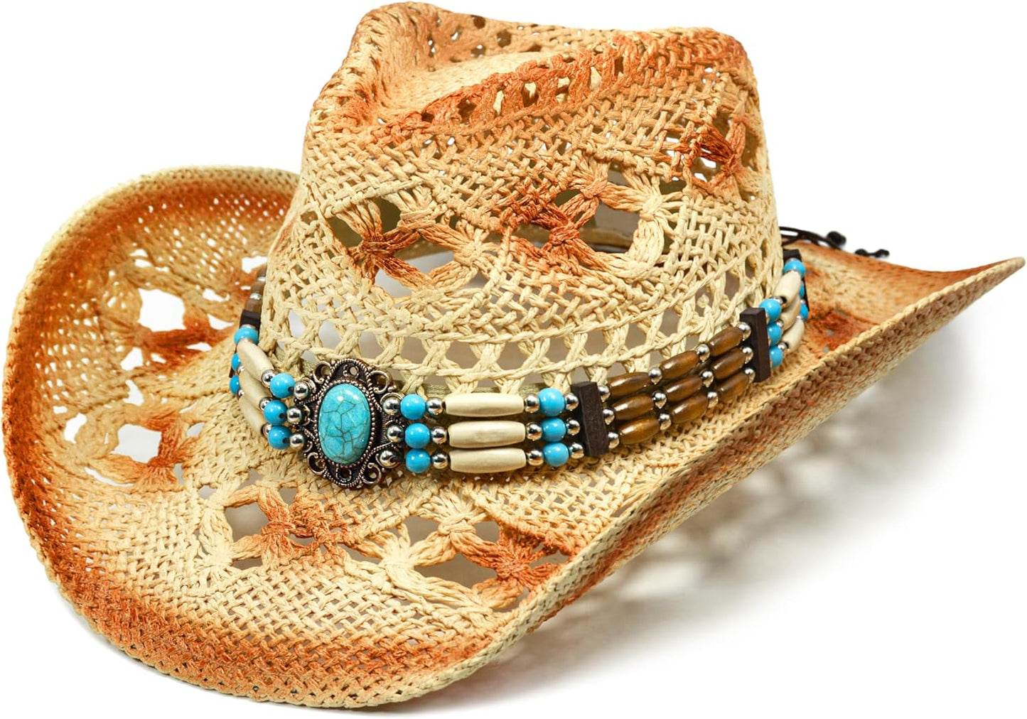 Straw Cowboy Hat for Women with Shapeable Brim for Summer Fun