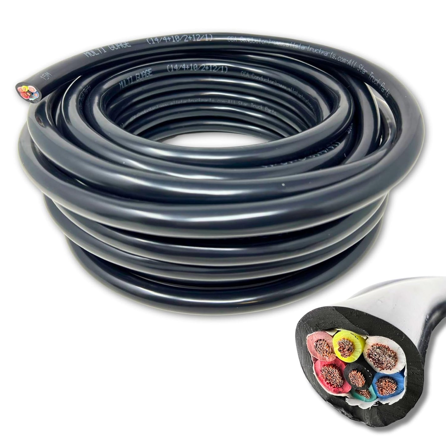 Heavy Duty 7 Way CCA Conductor Wire by All Star Truck Parts