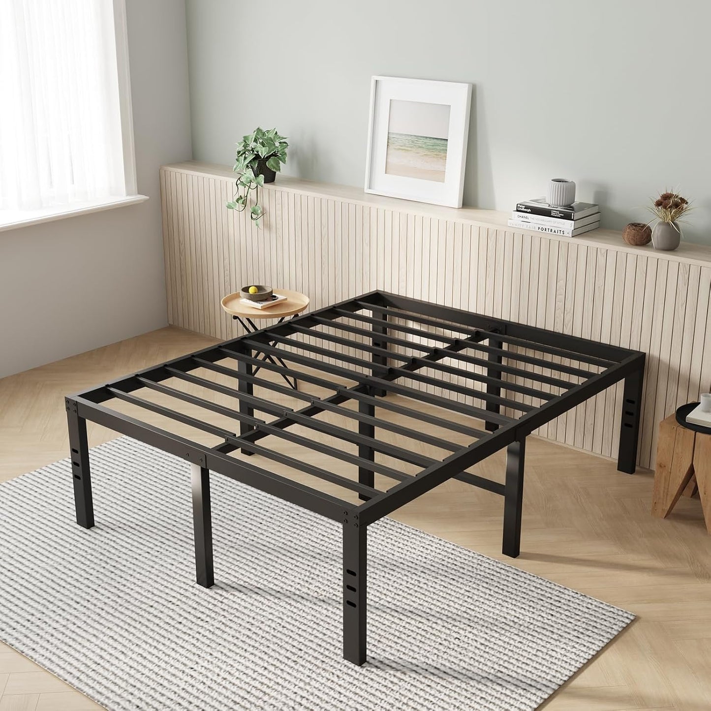 Novilla Queen Size Bed Frame with Underbed Storage and Support
