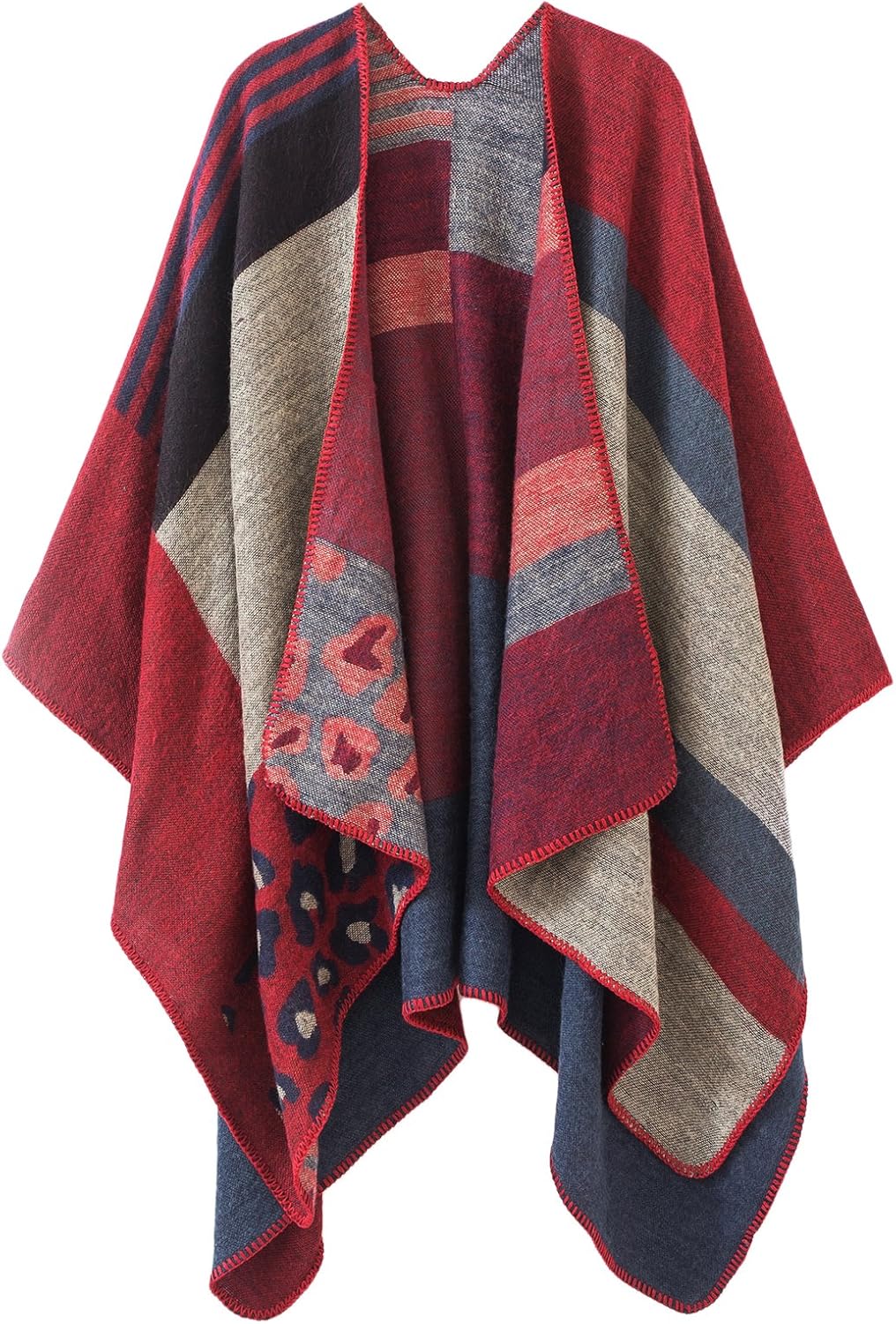 Urban CoCo Women's Color Block Shawl Wrap Poncho Cape Review