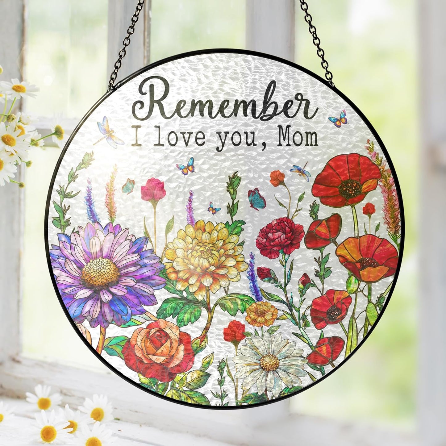 Stained Glass Window Hanging for Mom - Perfect Birthday Gift