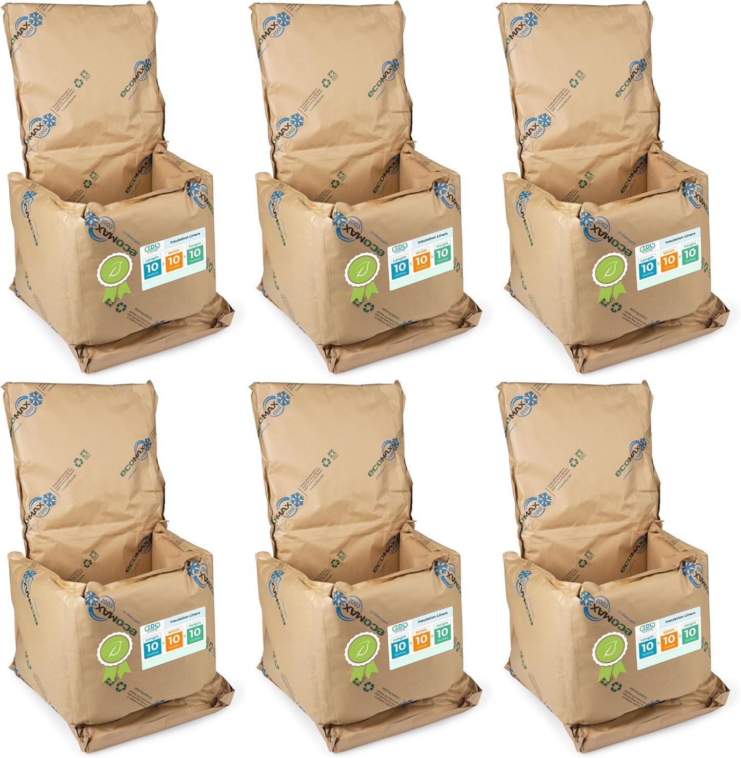 EcoMax Thermal Insulation Liners for Shipping Boxes - 10x10x10