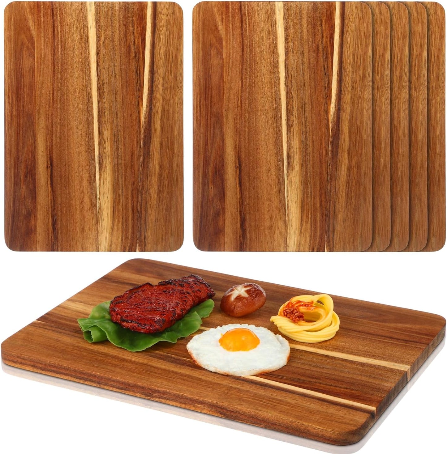 Roshtia 6 Pieces Acacia Wood Cutting Board Set for Kitchen
