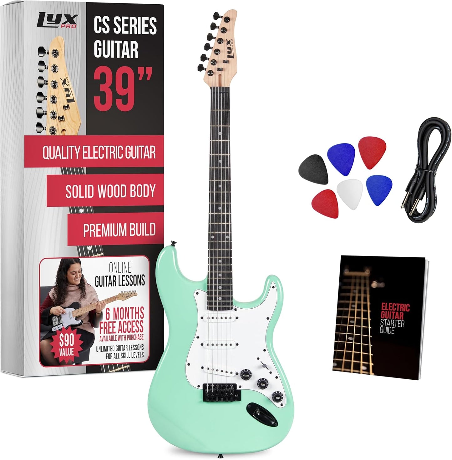 LyxPro CS 39 Electric Guitar Kit for All Skill Levels