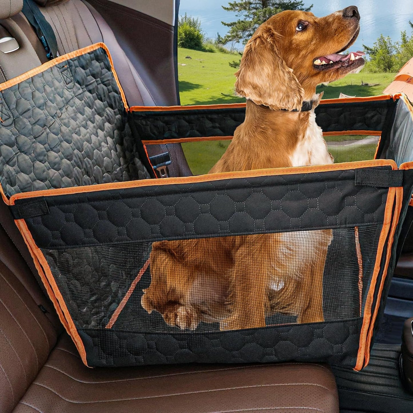 Dog Car Seat for Large Medium Dogs by Homsunyi - Safe & Comfortable
