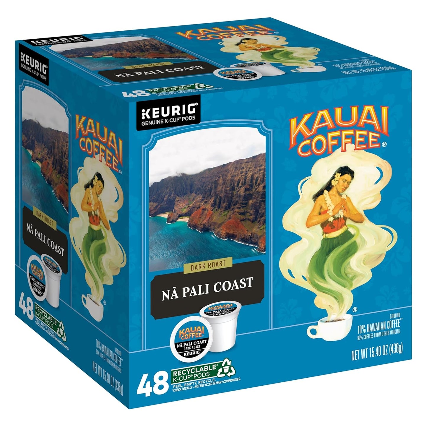 Kauai Coffee K-Cup Pods Dark Roast with Sweet Chocolate Overtones