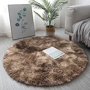 MIEMIE Soft Round Area Rug for Bedroom Modern Fluffy Circle Rug