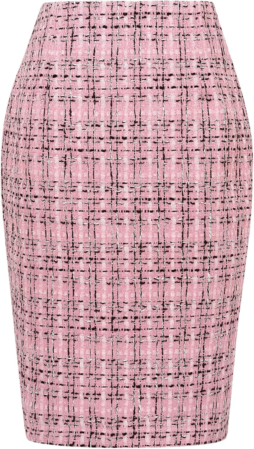 Plaid Skirts for Women Fall Winter Knee Length Pencil Wool Skirt