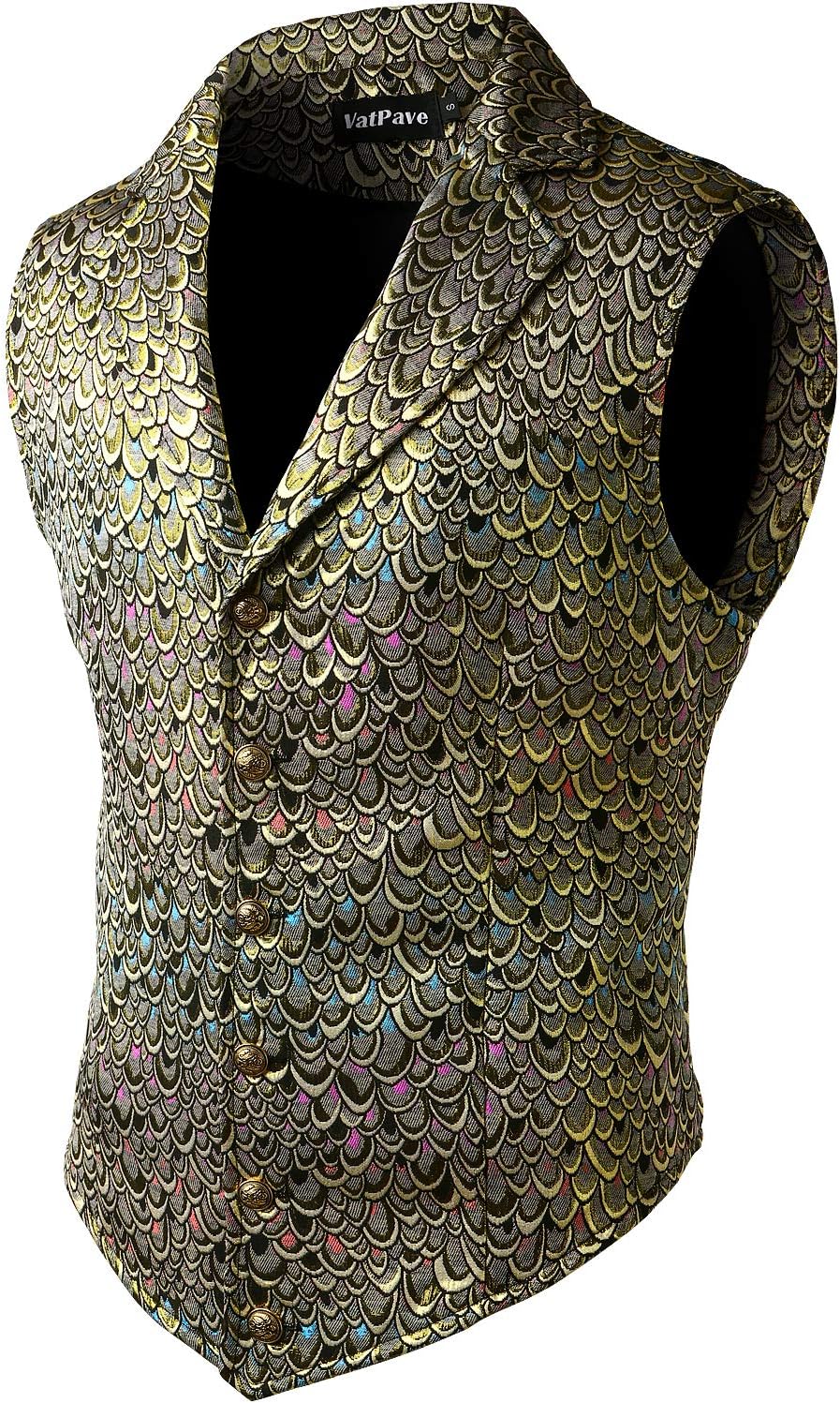VATPAVE Mens Victorian Suit Vest for Steampunk Style Events