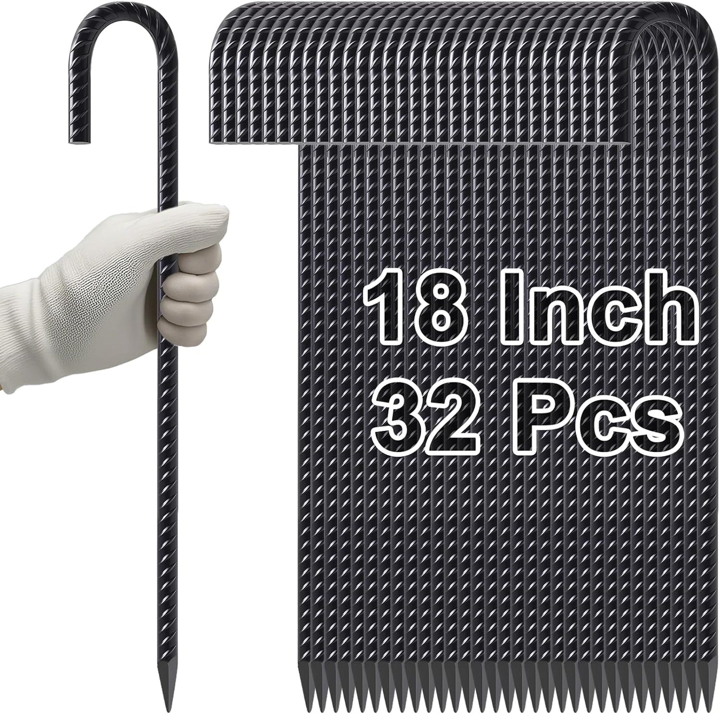VVOKGO 18 Inch Rebar Stakes for Heavy Duty Ground Anchors