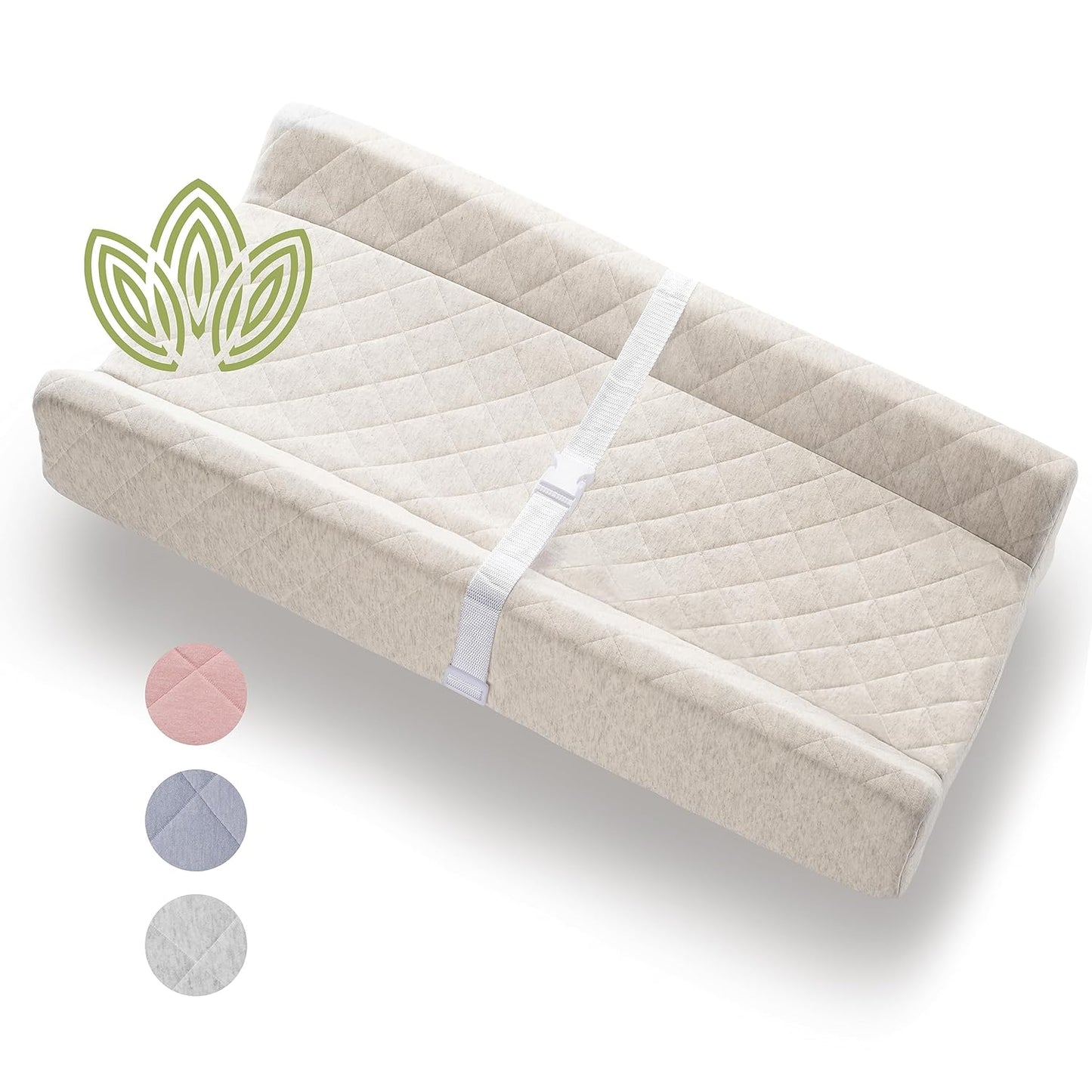 Organic Cotton Contoured Baby Changing Pad with Waterproof Foam