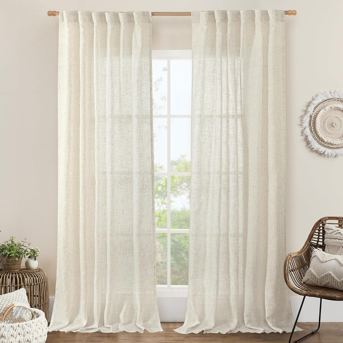 LAMIT Natural Linen Blended Curtains for Elegant Living Spaces