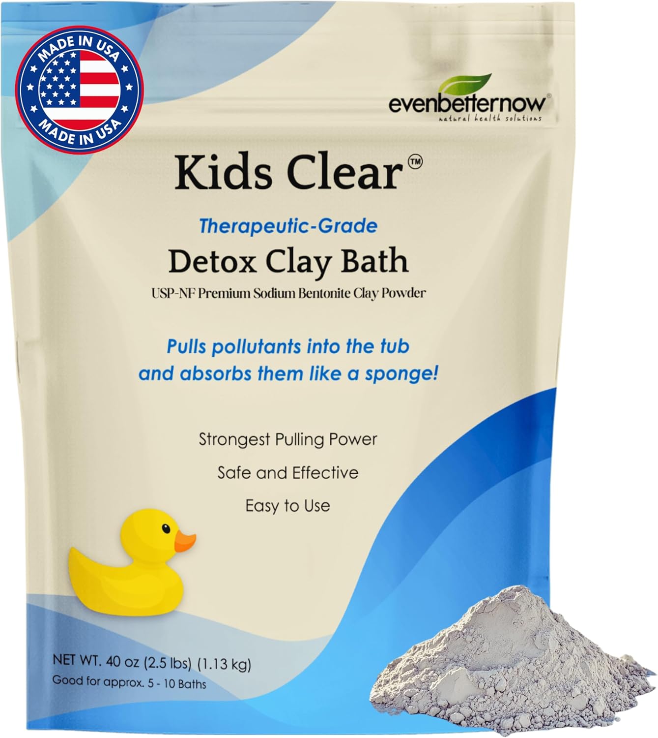 Kids Clear Detox Clay Bath - 100% Pure Sodium Bentonite Clay