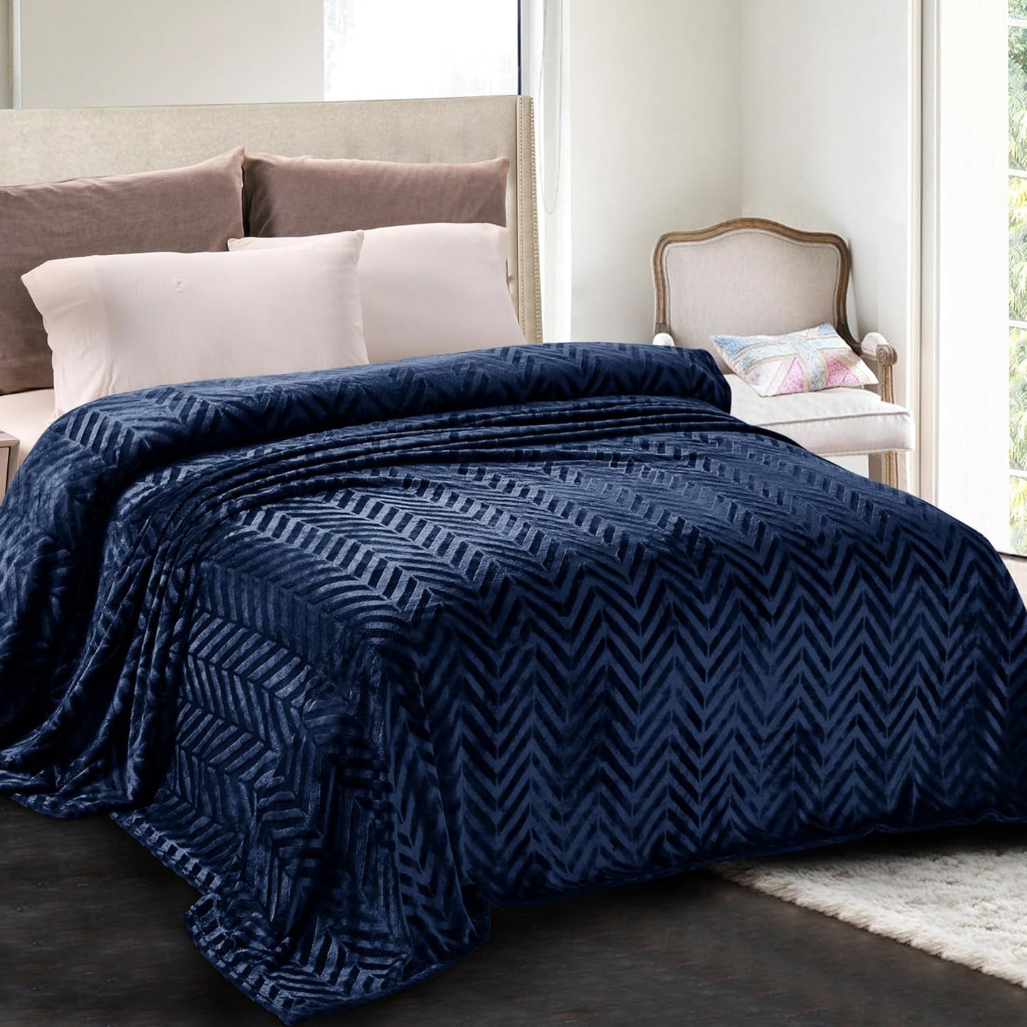 Whale Flotilla Flannel Fleece King Size Bed Blanket for All Seasons