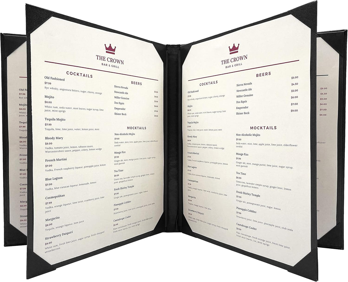 Premium Faux Leather Menu Covers for Restaurants and Cafes