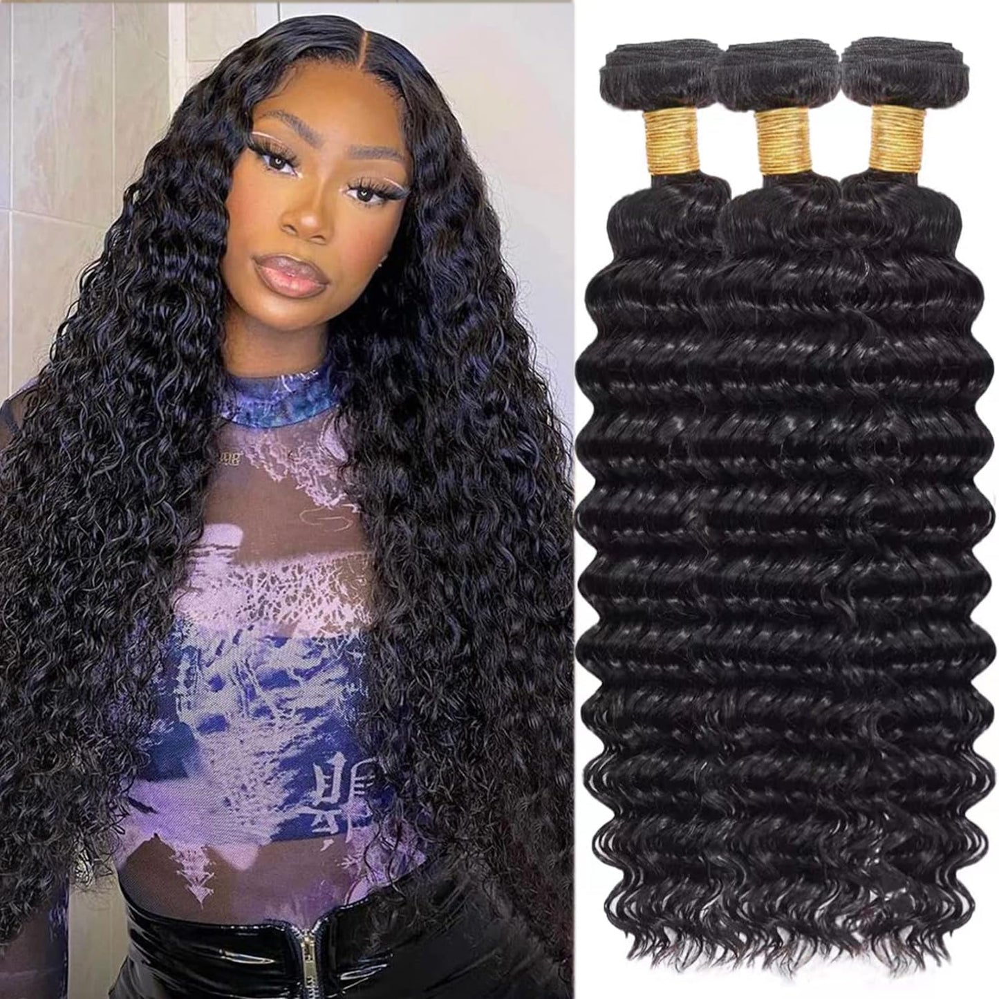 Deep Wave Human Hair Bundles for Stunning Styles and Volume
