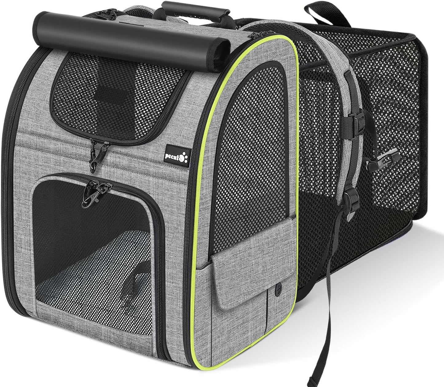Pecute Pet Carrier Backpack for Travel with Expandable Design