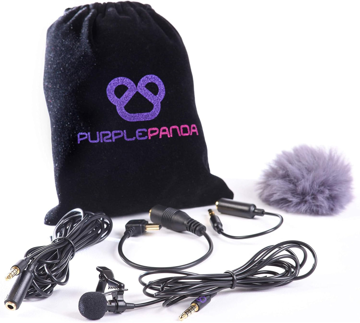 Purple Panda Lavalier Microphone Kit for Creators and Vloggers