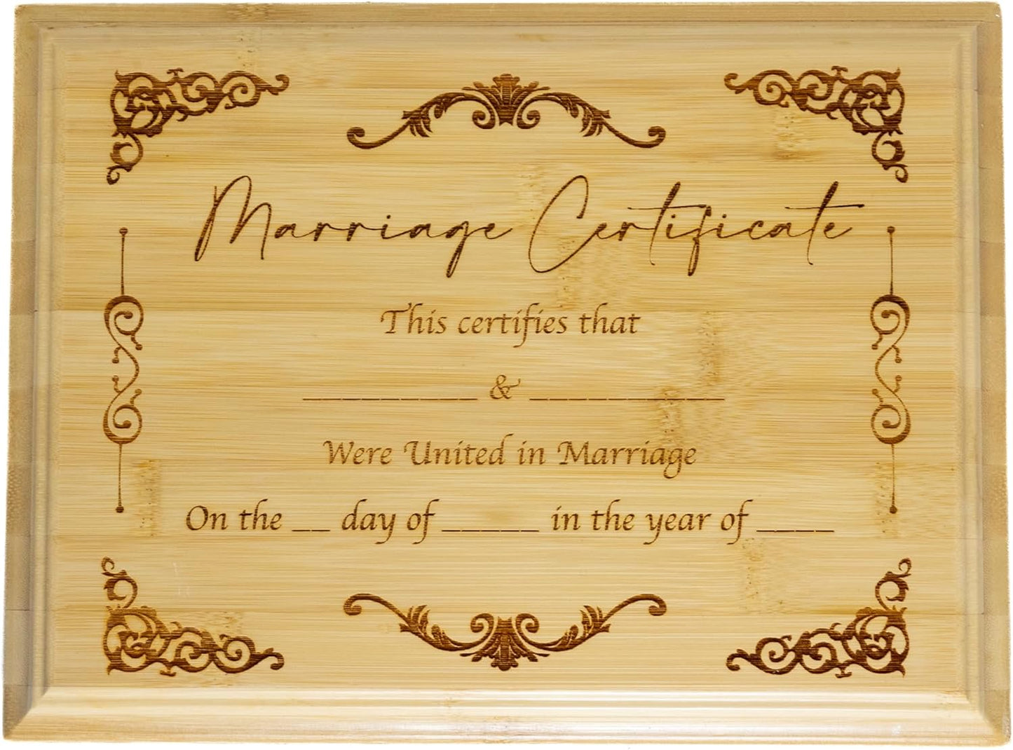 Handcrafted Marriage Certificate Plaque for Elegant Display