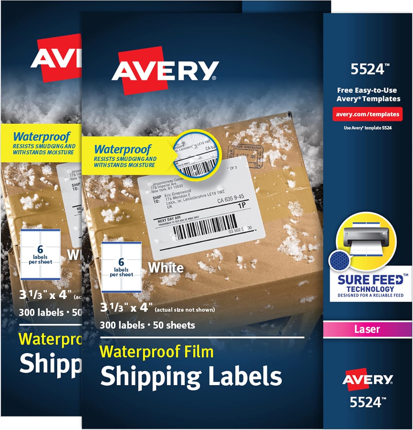 Avery Waterproof Labels with Ultrahold Adhesive for All Needs