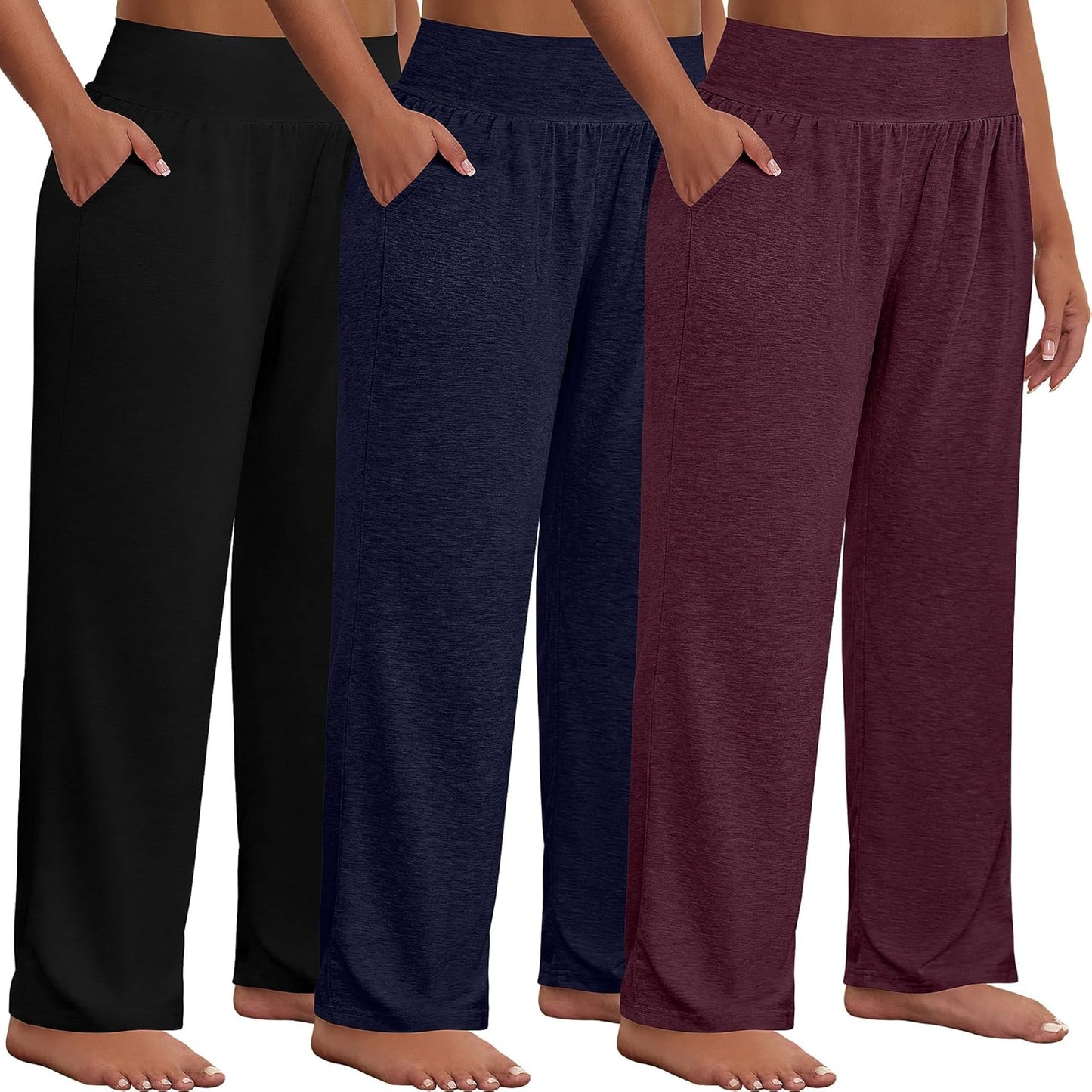 Neer Plus Size Wide Leg Yoga Pants with Pockets for Comfort