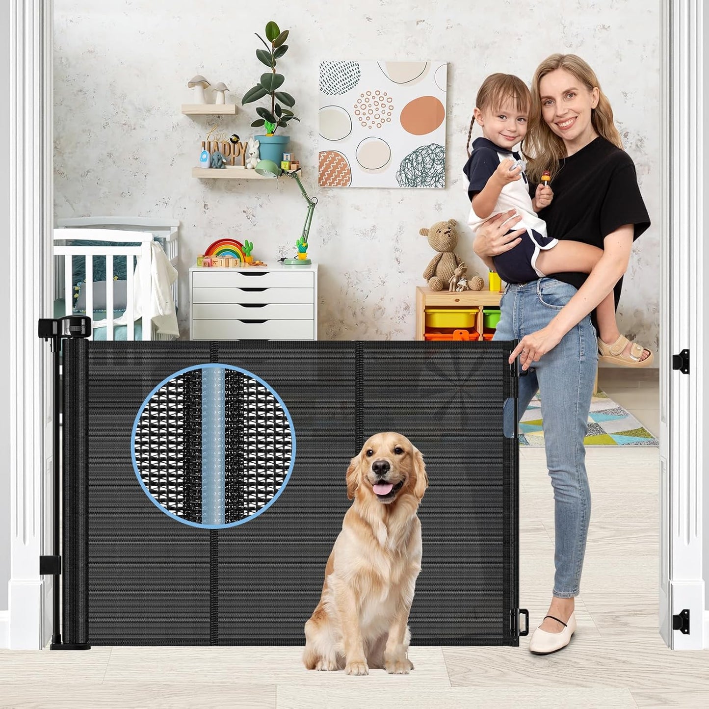 Reinforced Retractable Baby Gates for Safe Indoor and Outdoor Use