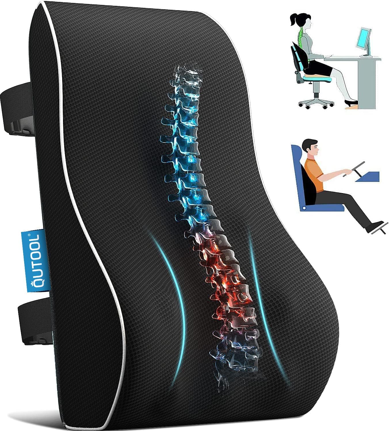 QUTOOL Lumbar Support Pillow - Pain Relief & Posture Boost