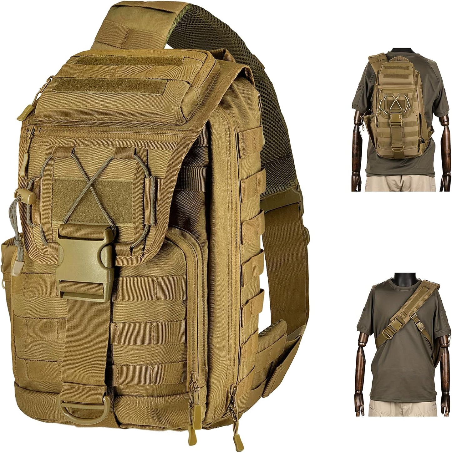 Large Tactical Sling Bag for Men with 20L Capacity and Comfort