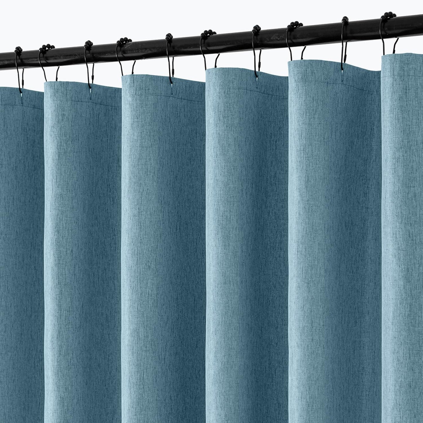 Extra Long Linen Shower Curtain Set, 108 Inch Heavy Duty Fabric
