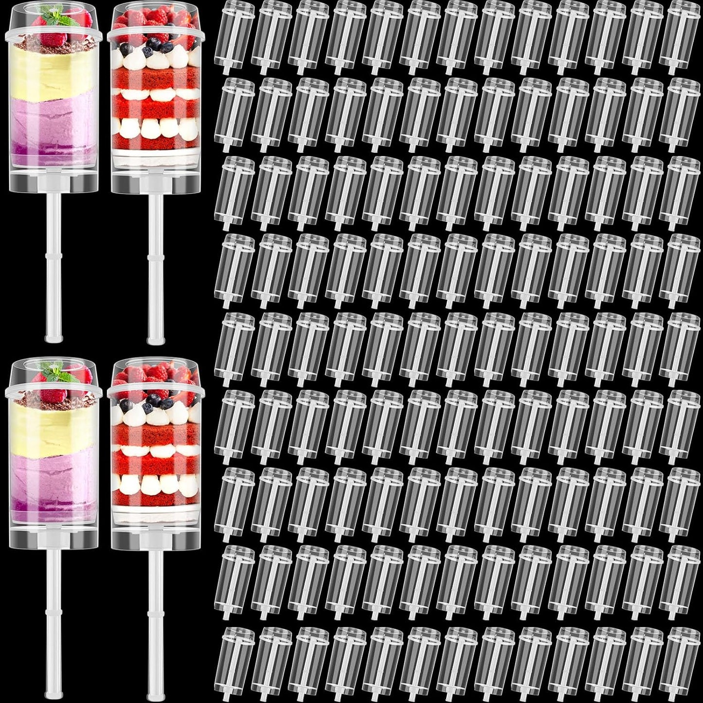 Lenwen 300 Pcs Cake Push Pop Containers for Desserts and More