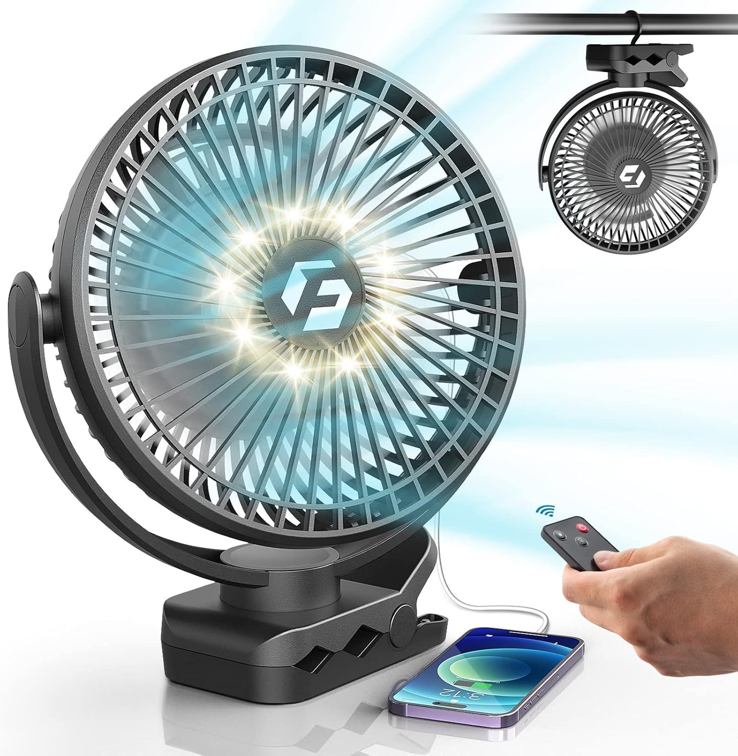 Powerful 8-inch Clip-On Fan for Anywhere!