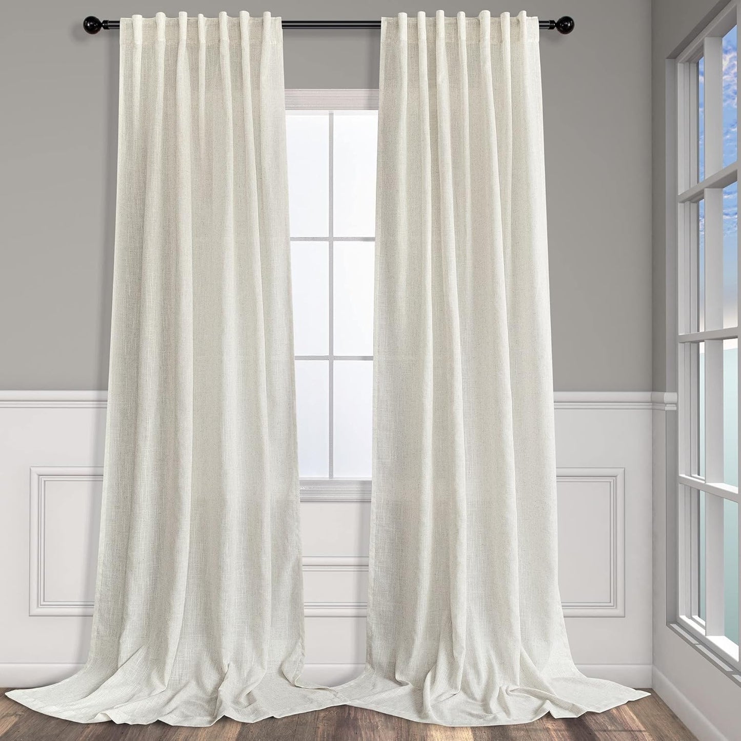 Elegant Light Filtering Linen Curtains for Living Room Decor