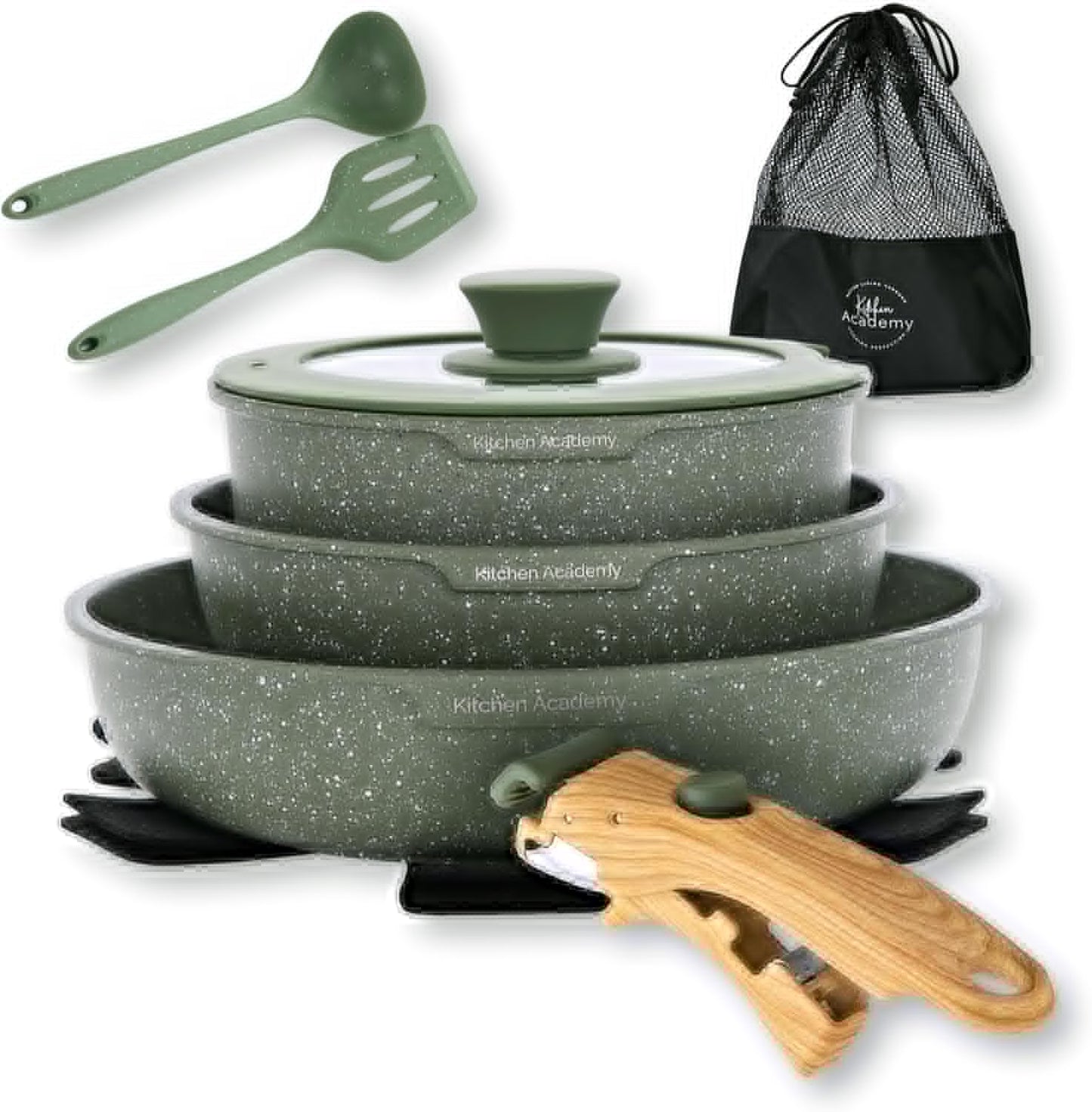 Removable Handle Pots and Pans Set for RV Cooking Needs