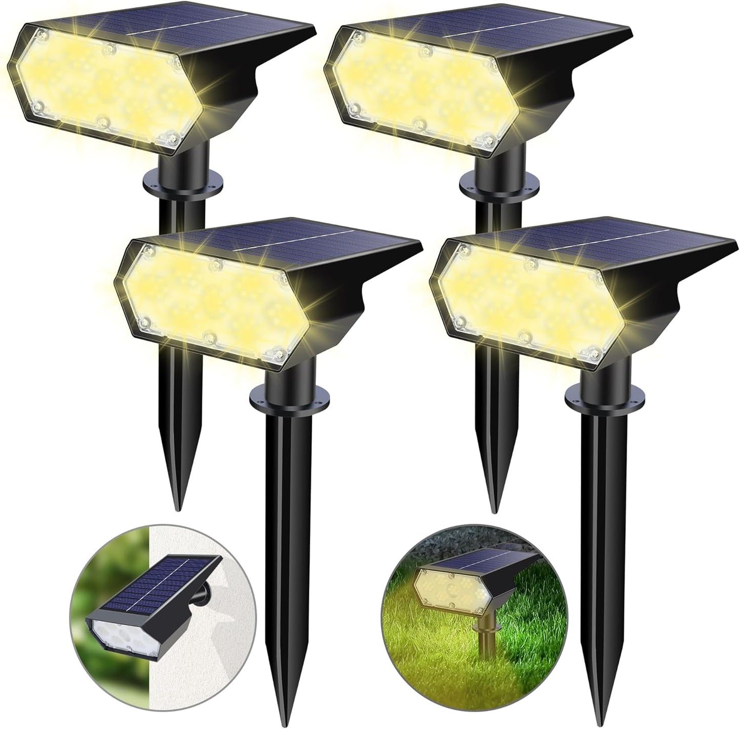 Toodour Solar Spot Lights Outdoor - 49 LED Waterproof Lights