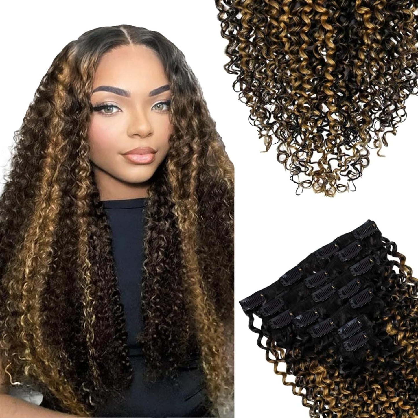 SIYUSI Kinky Curly Clip In Extensions for Luxurious Volume