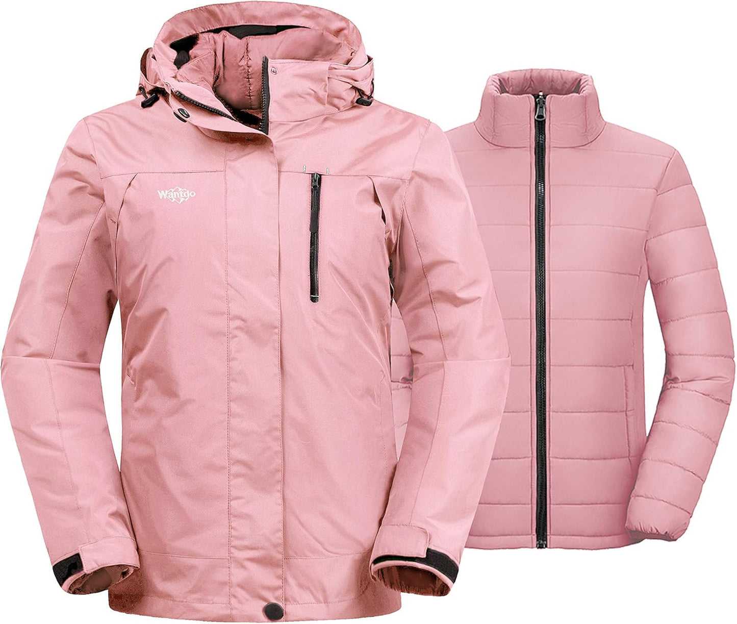 Wantdo Women's 3 in 1 Waterproof Ski Jacket for Winter Sports