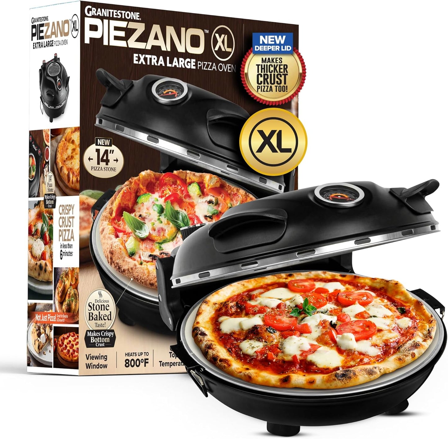 Piezano 14 Inch Extra Large Electric Pizza Oven for Home Use